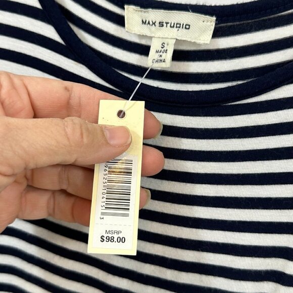Max Studio Stripe Tank Trapeze Dress, Small - Picture 2 of 10